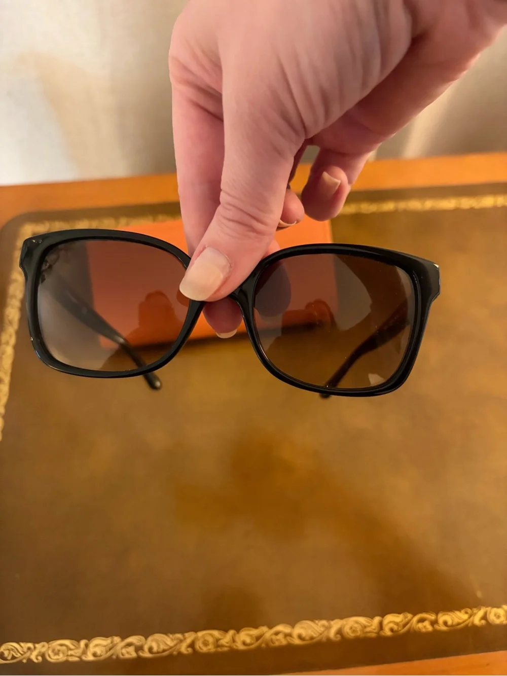 Tory Burch Black Sunglasses with Orange Case